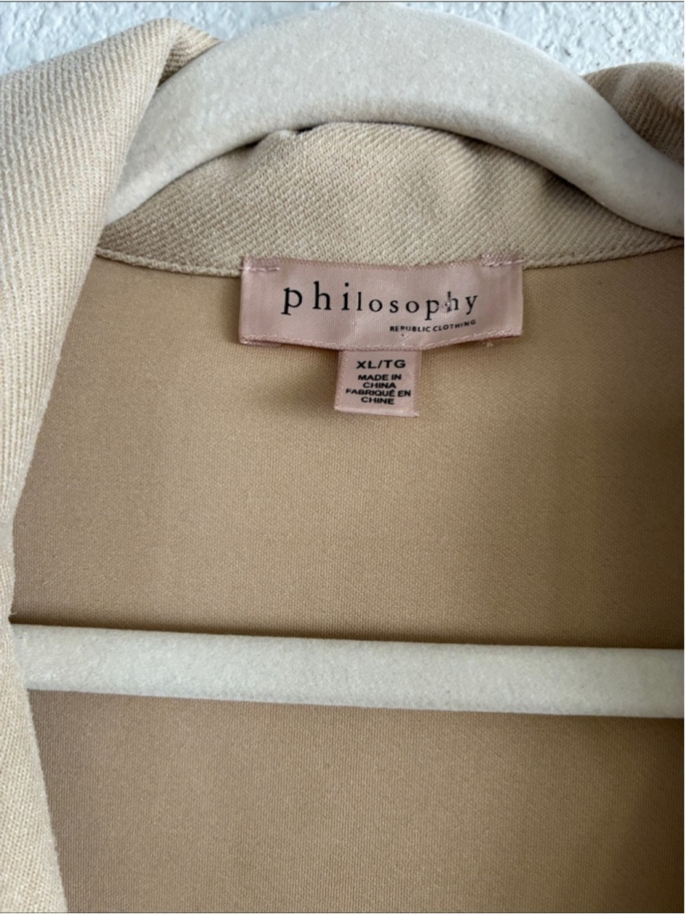 Philosophy Beige Trench Coat Large - Picture 2 of 5